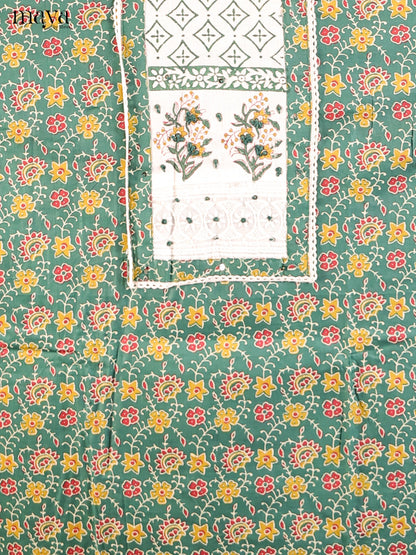 Green & White - Cotton salwar
