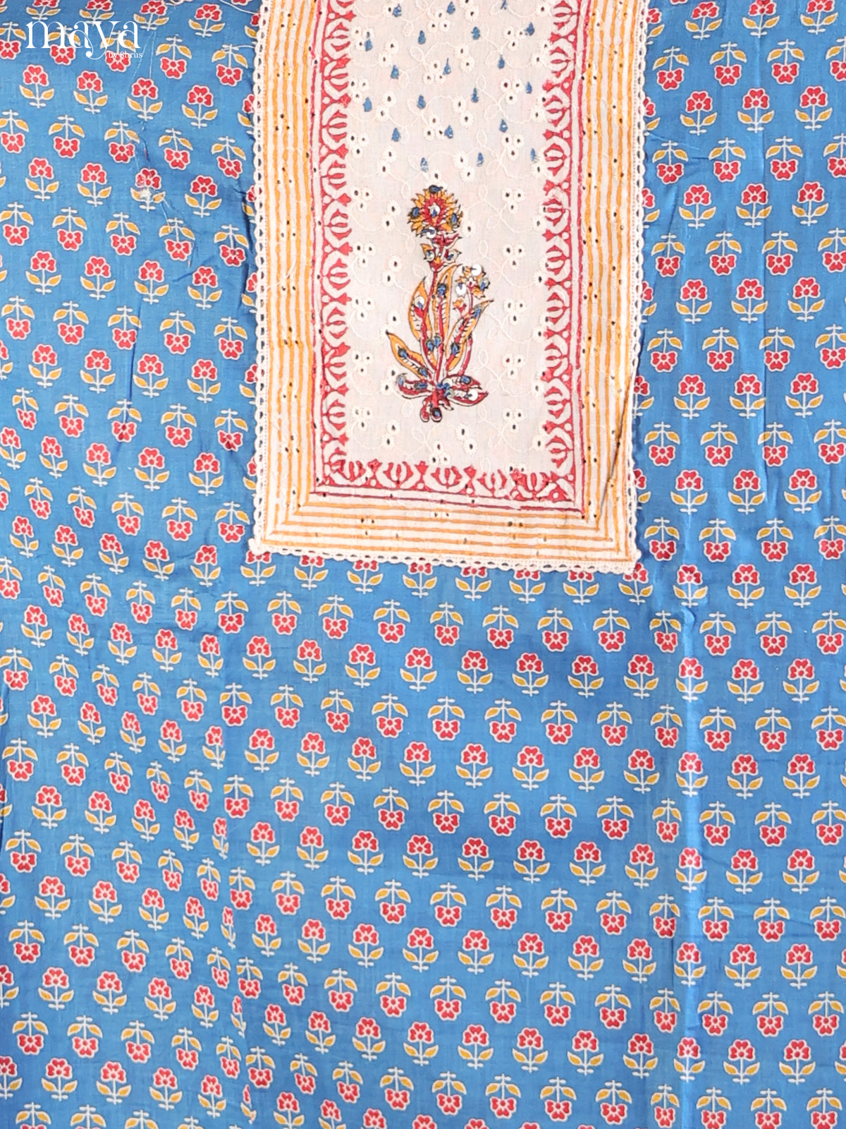 Blue & Cream - Cotton salwar