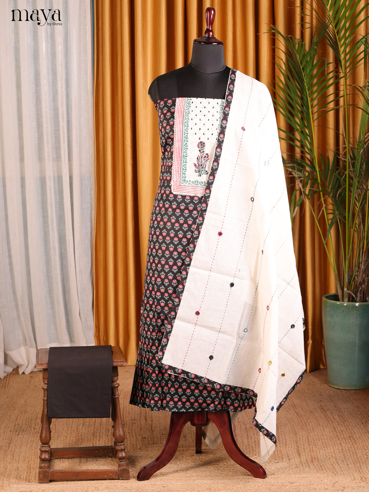 Black & Cream - Cotton salwar
