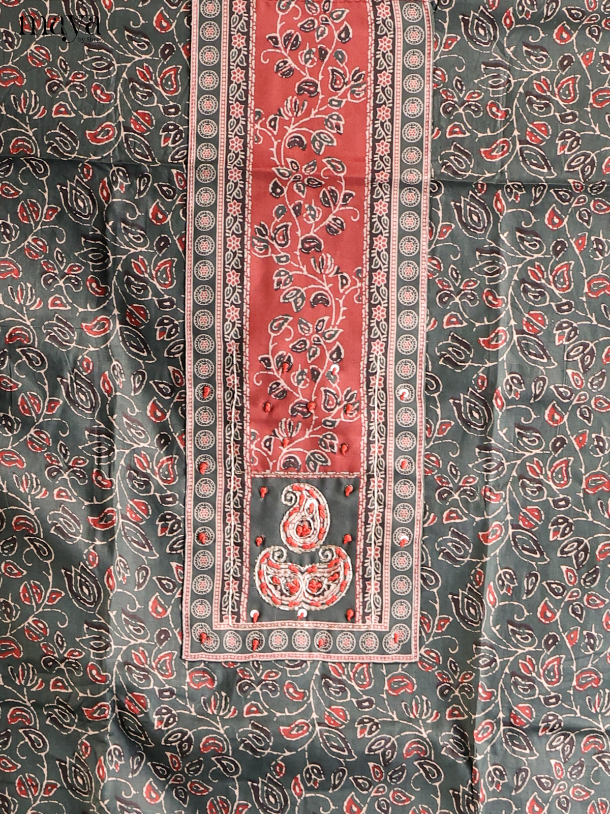 Green & Red - Cotton salwar