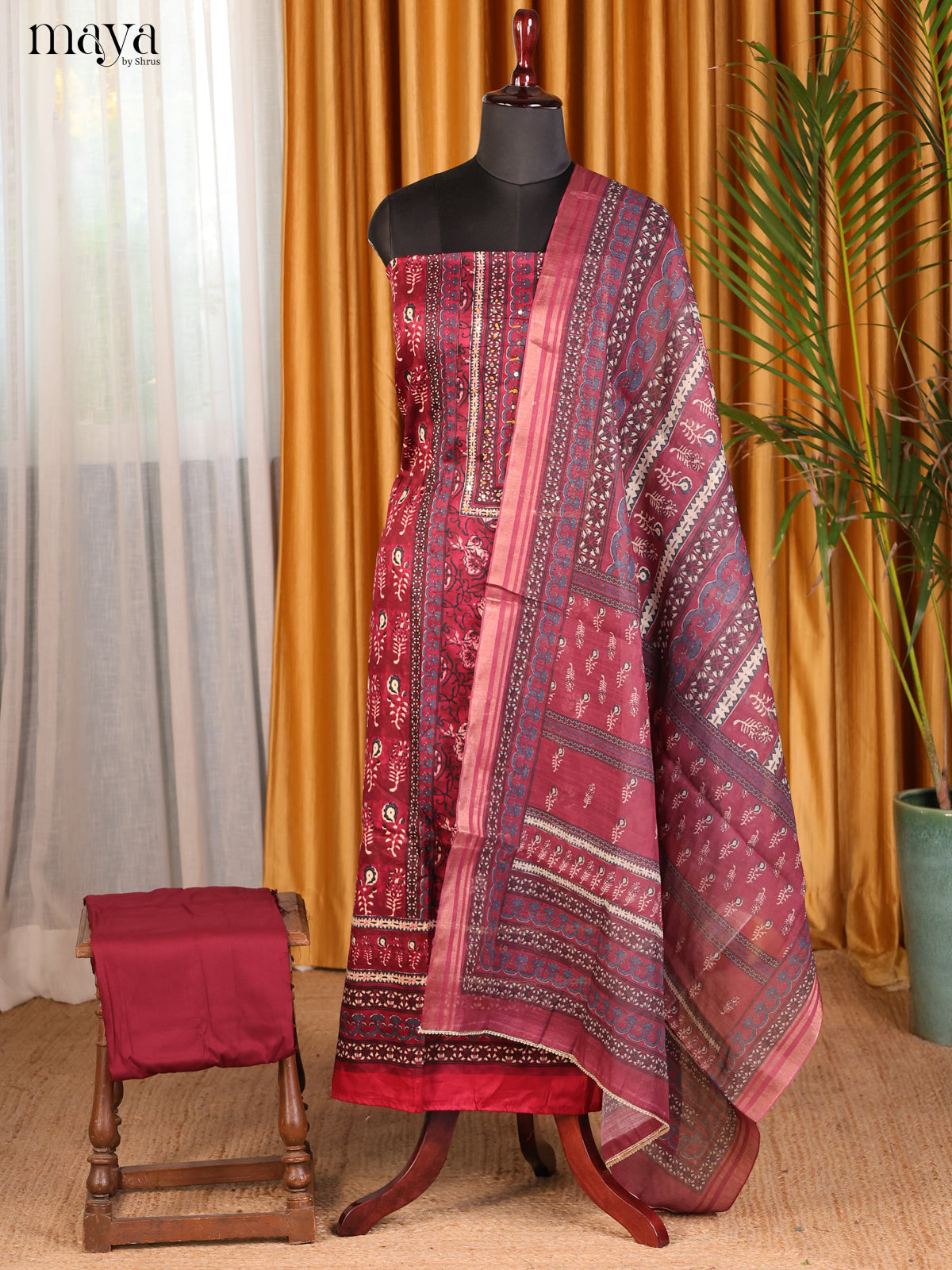 Maroon - Cotton salwar