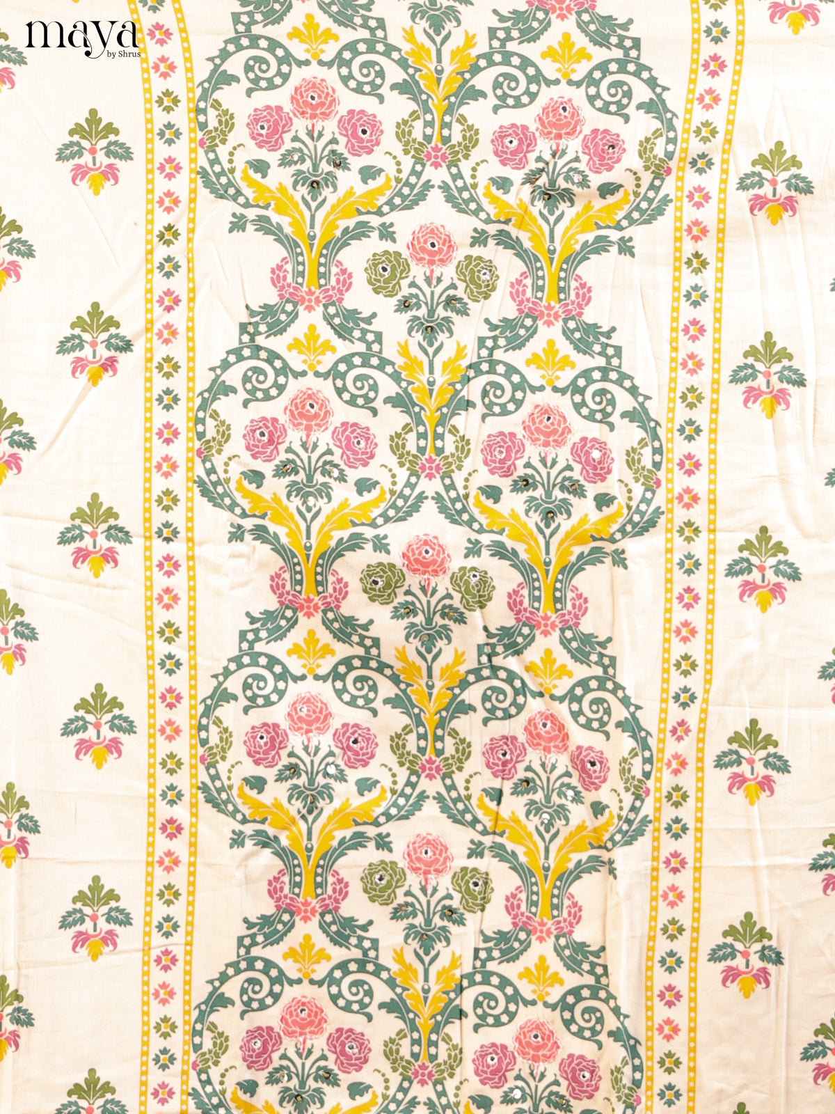 Cream & Green - Cotton salwar