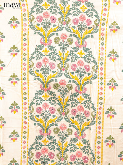 Cream & Green - Cotton salwar