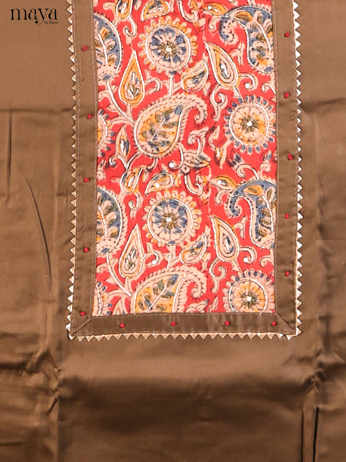 Brown & Red - Cotton salwar