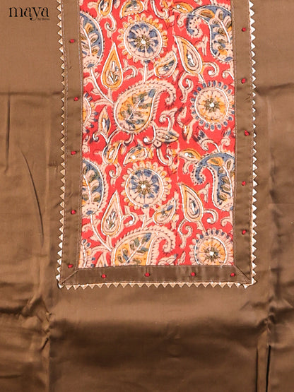 Brown & Red - Cotton salwar