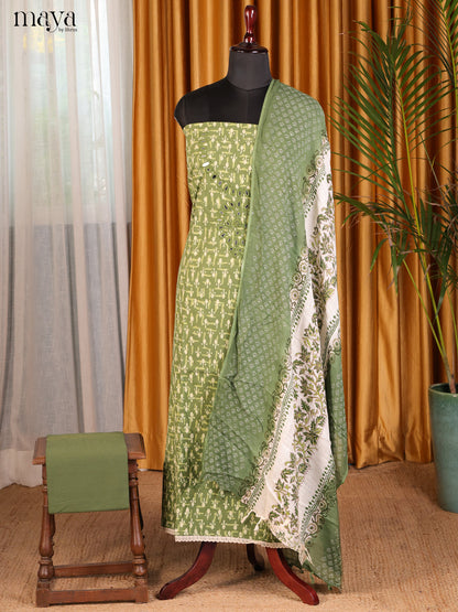 Green & White- Cotton salwar