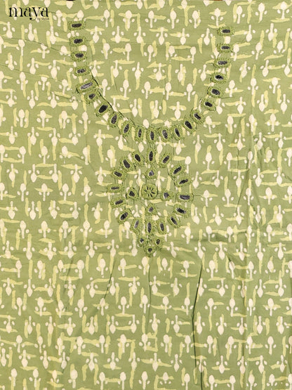 Green & White- Cotton salwar