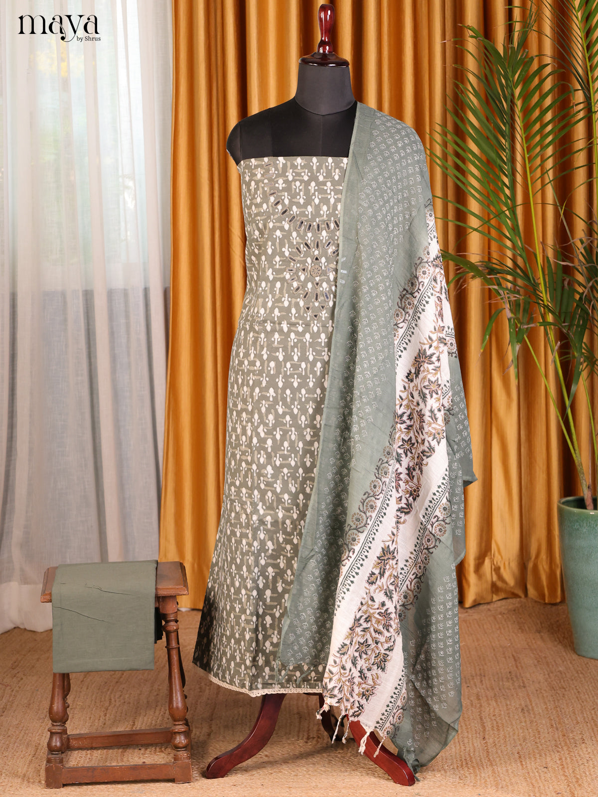 Grey & White - Cotton salwar