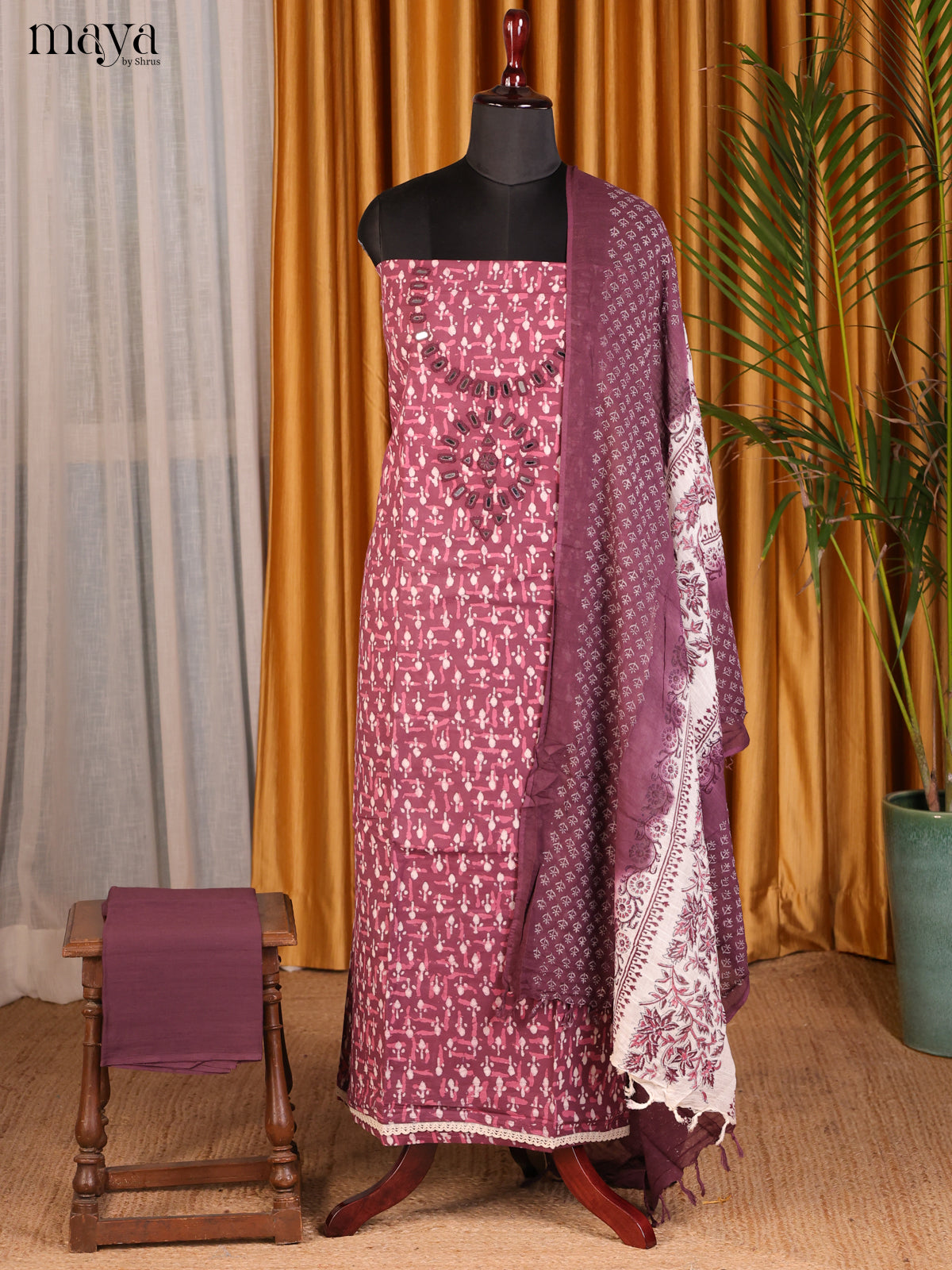 Purple & Brown - Cotton salwar