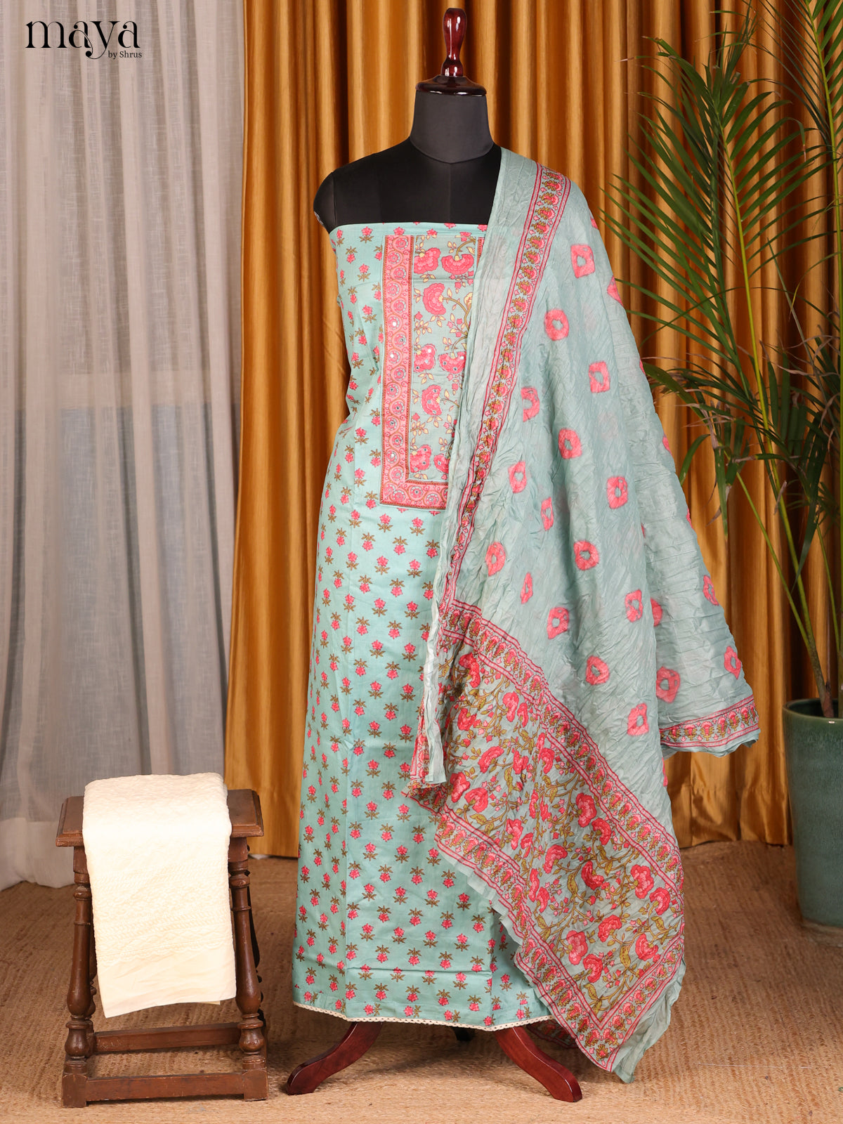 Teal & Pink - Cotton salwar