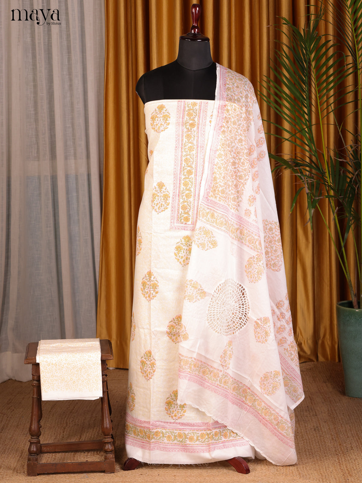 Cream - Cotton salwar