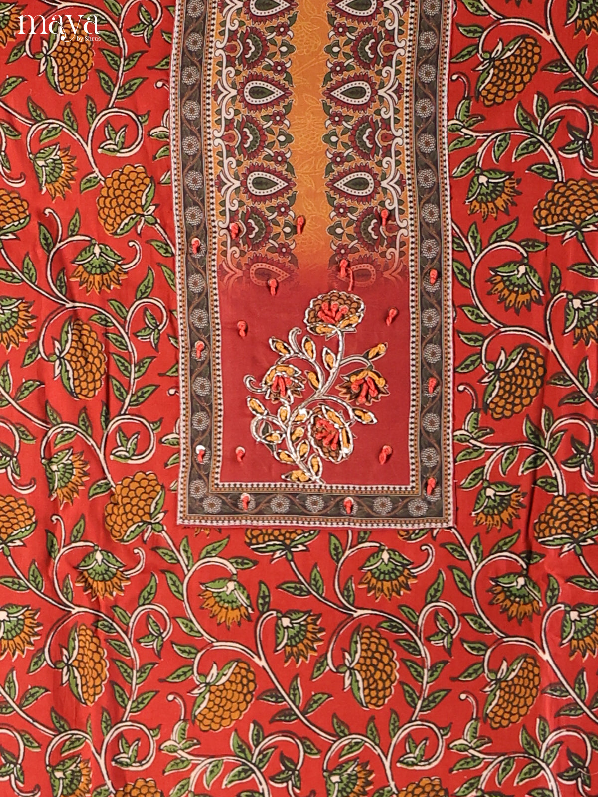 Red & Mustard - Cotton salwar