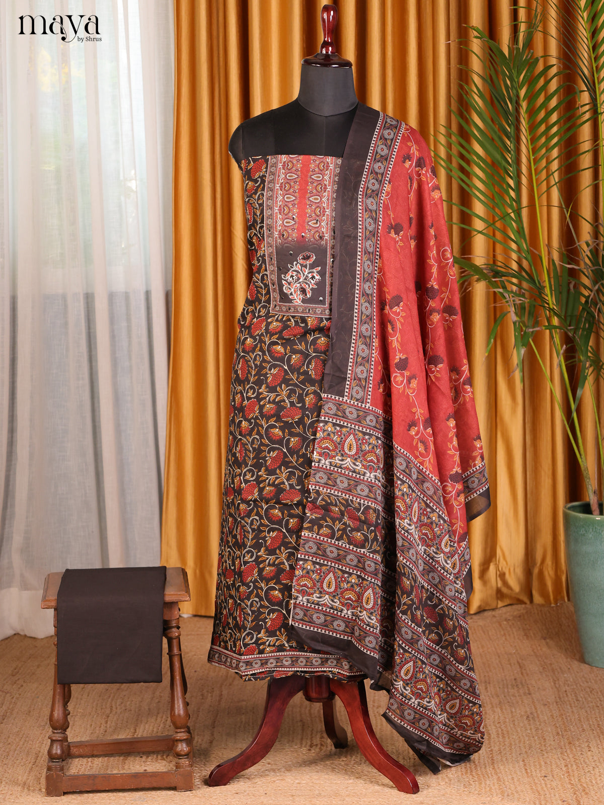 Black & Red  - Cotton salwar
