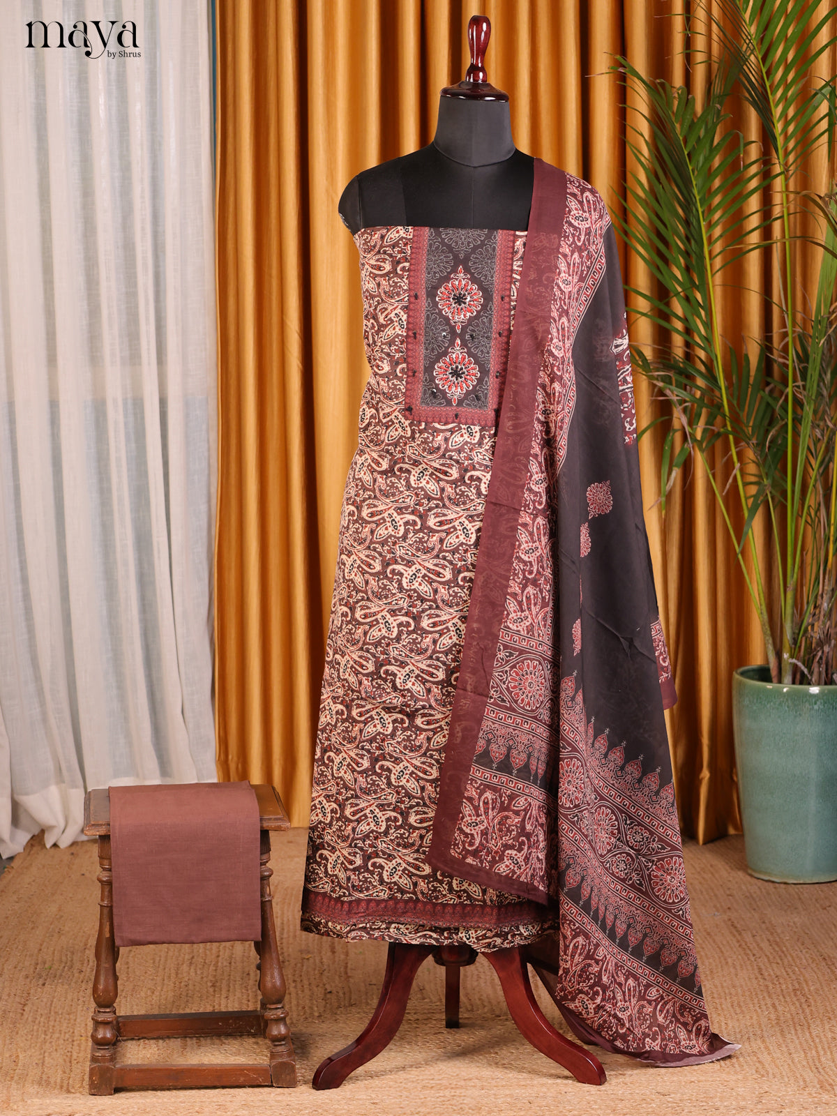 Brown & Black - Cotton salwar