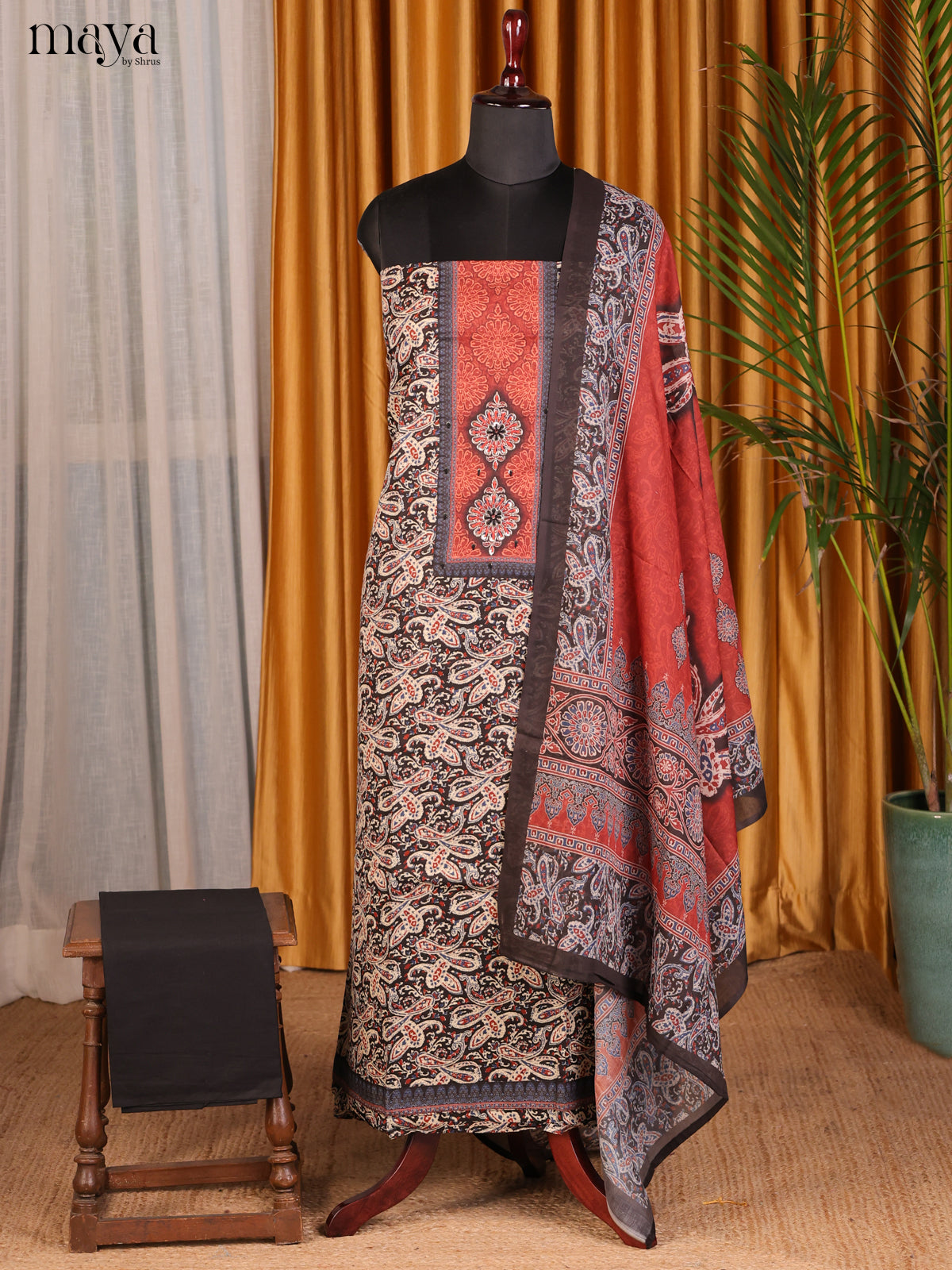 Black & Red - Cotton salwar