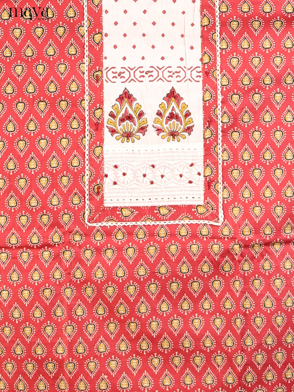 Red & white - Cotton salwar
