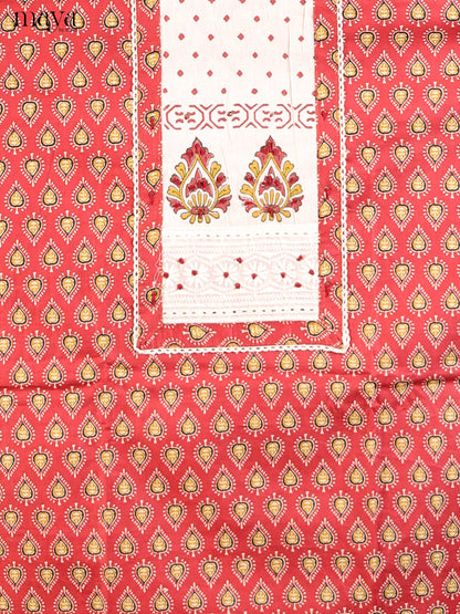 Red & white - Cotton salwar