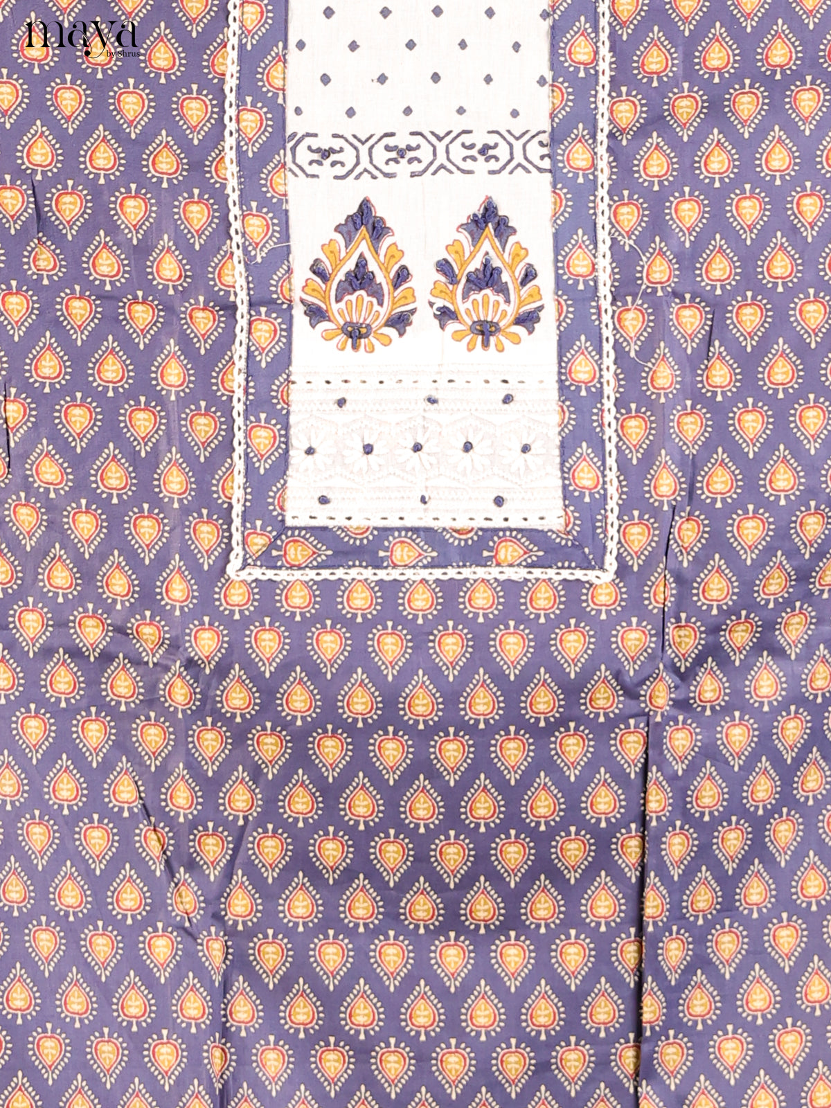 Blue with White - Cotton salwar