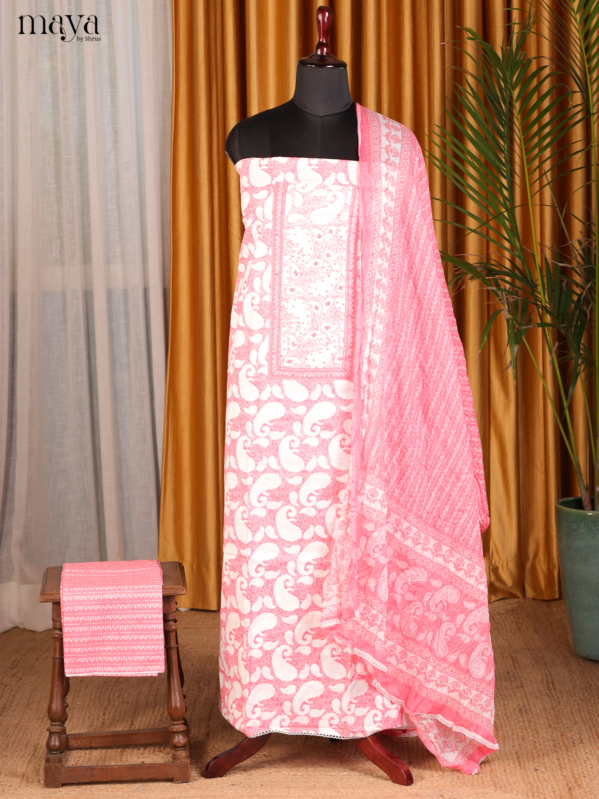 Pink & White - Cotton salwar