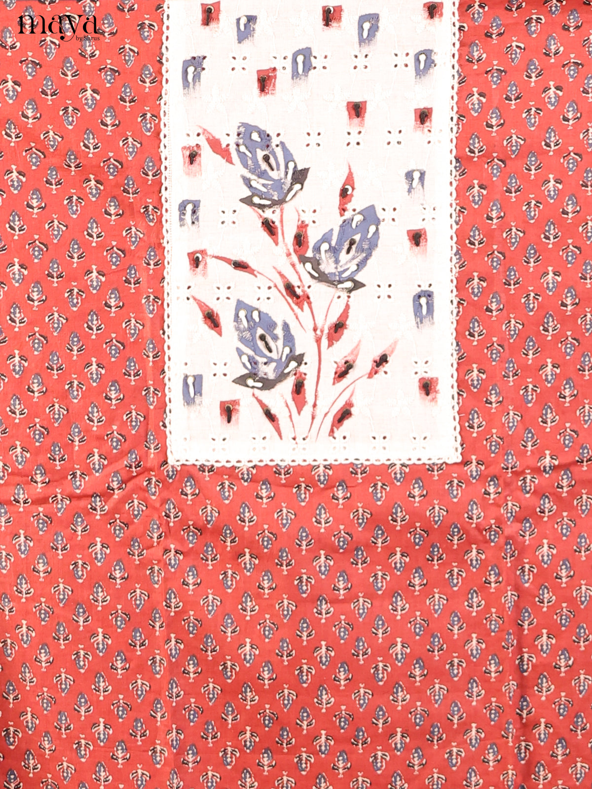 Red & Cream - Cotton salwar