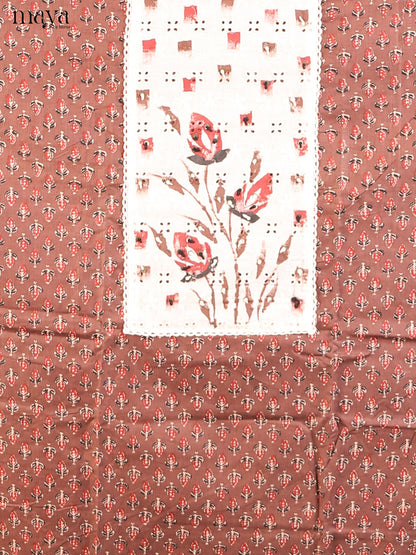 Chocolate brown & Cream - Cotton salwar
