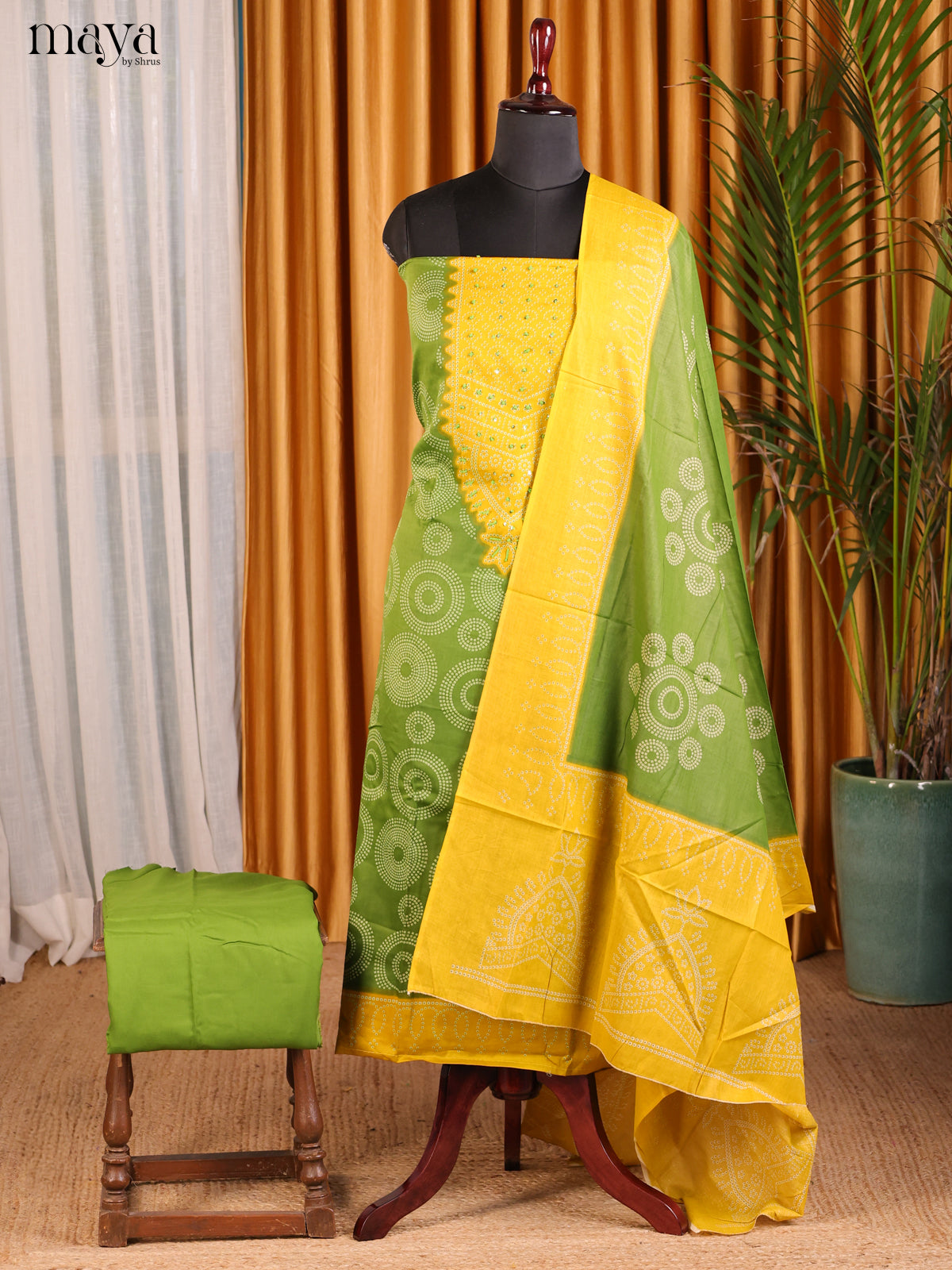 Green & Yellow - Bandhini salwar
