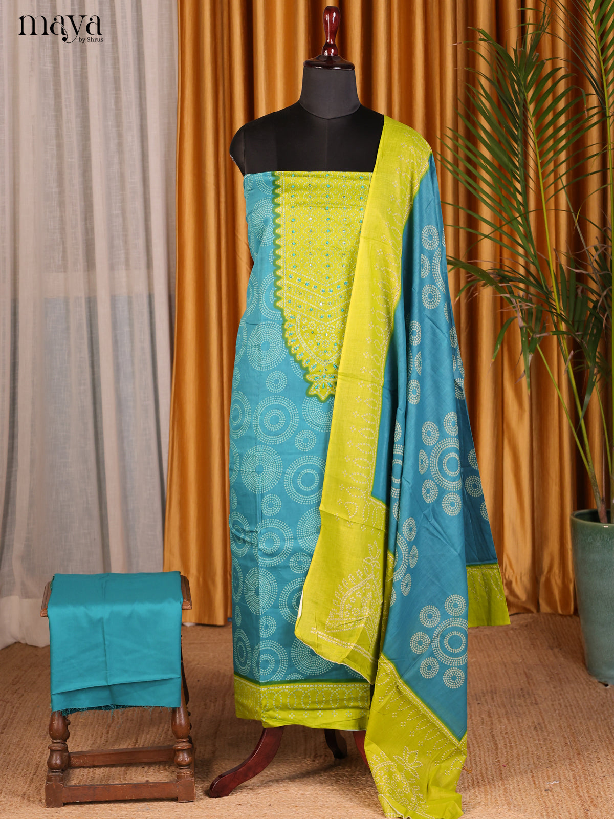 Blue & Green - Cotton salwar
