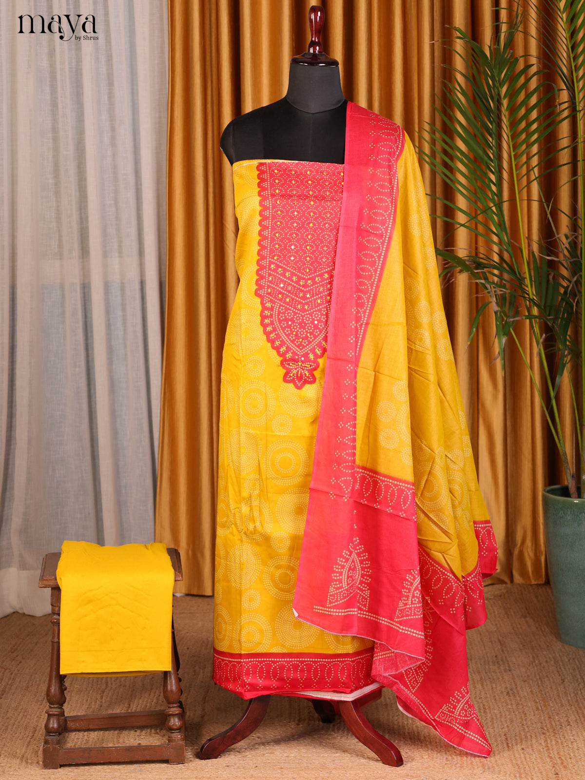 Yellow & Red - Cotton salwar
