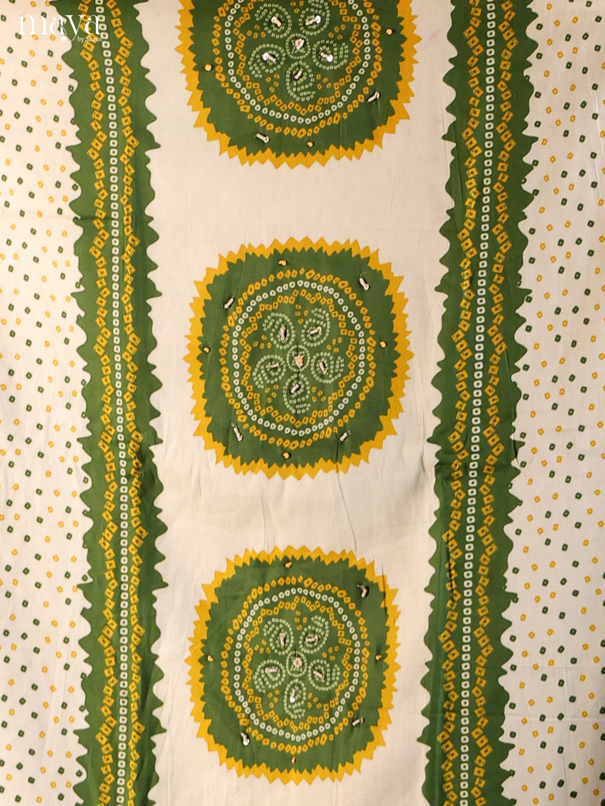 White & Green - Bandhini salwar