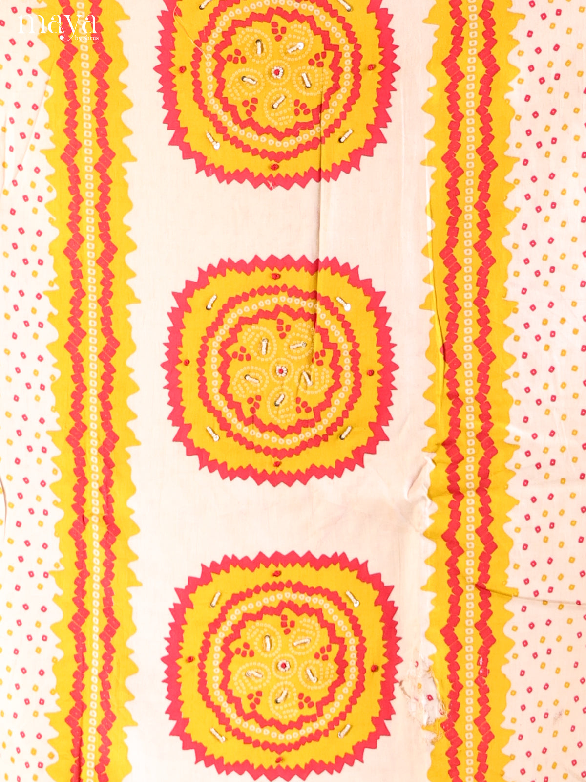 White & Yellow - Bandhini salwar
