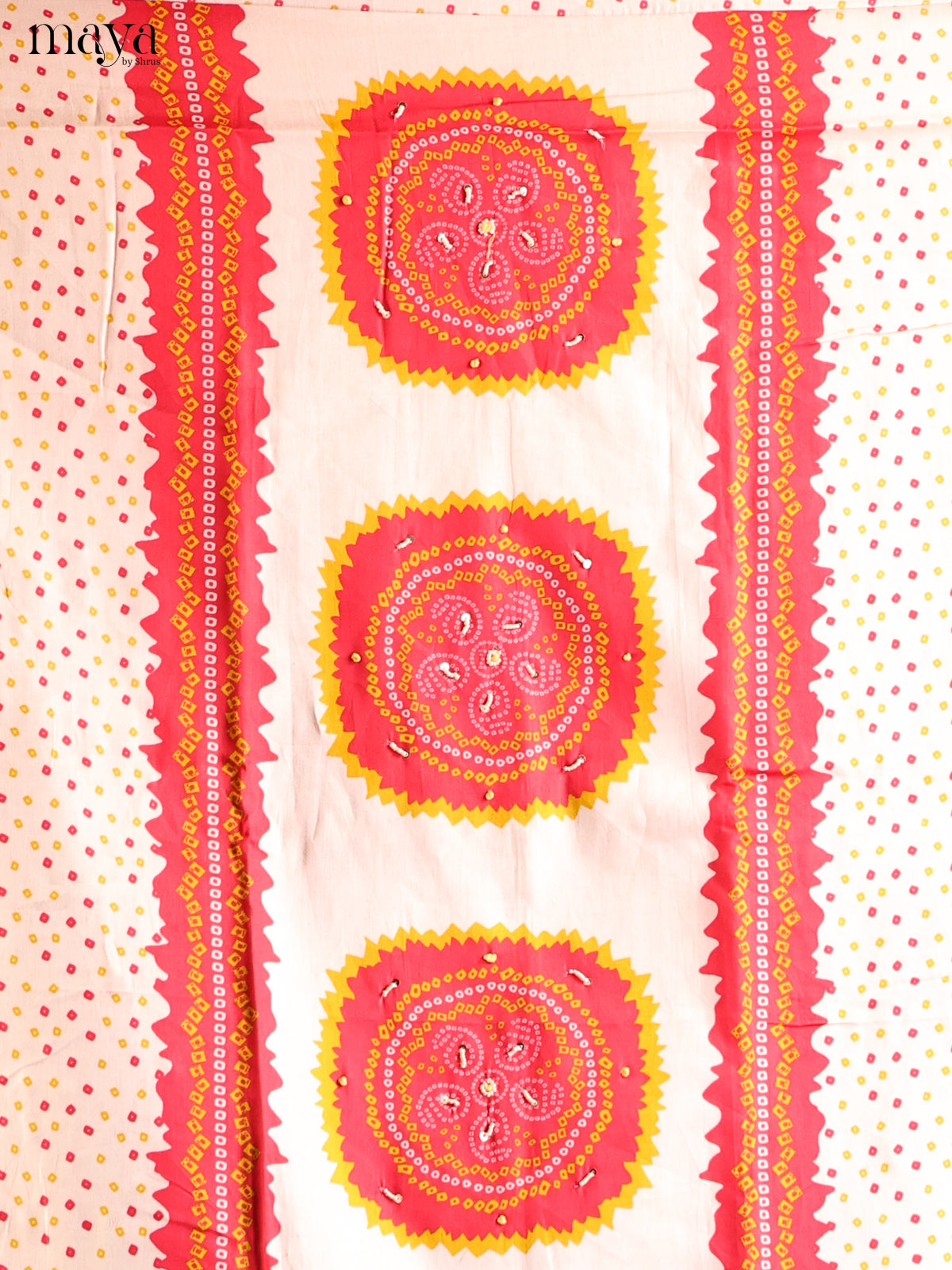 Cream & Red - Cotton salwar