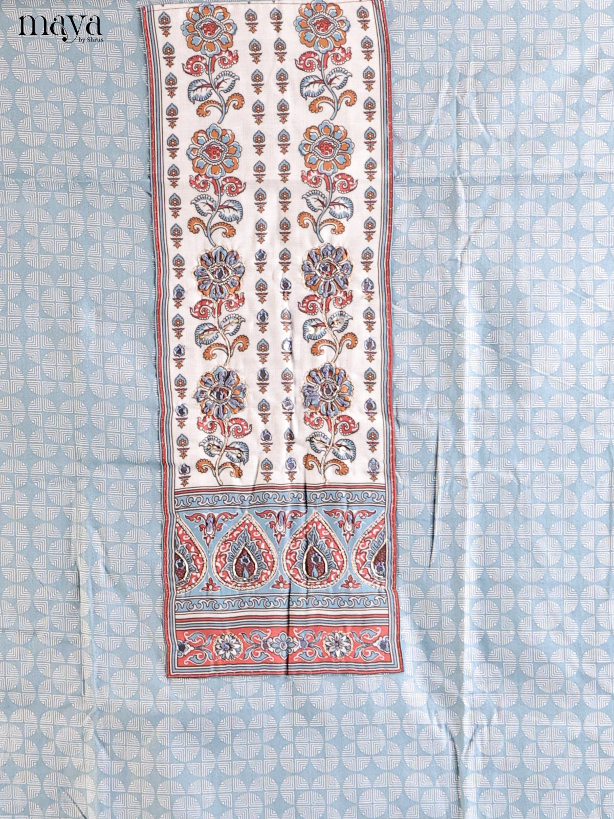 Lite Blue & Cream - Cotton salwar
