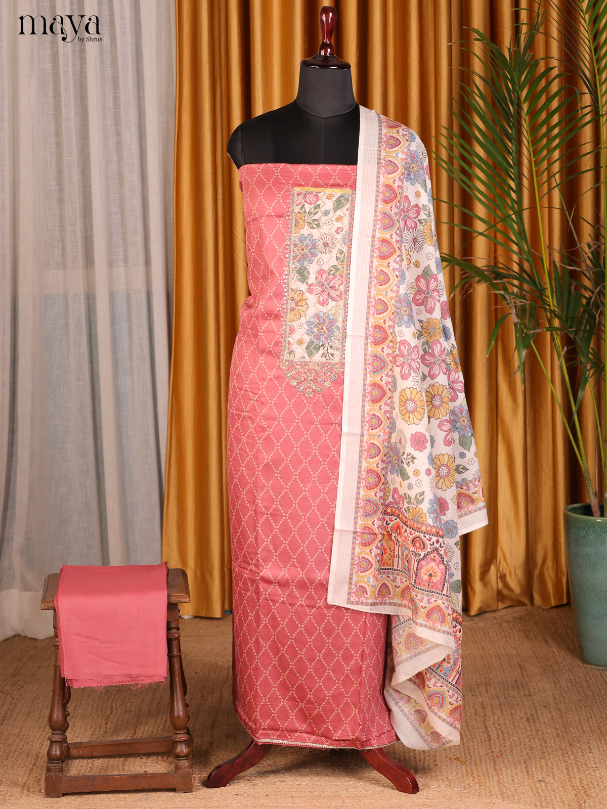 Pink & Cream - Cotton salwar