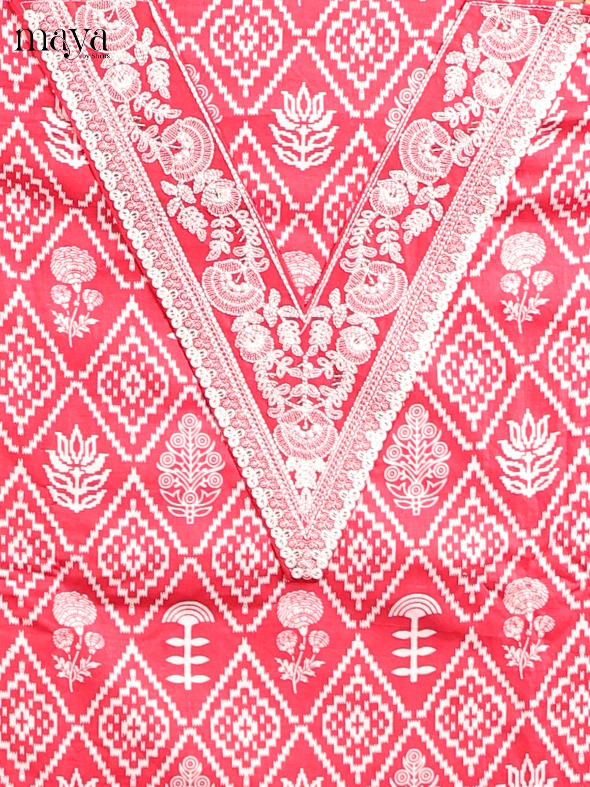 Red & White - Cotton salwar