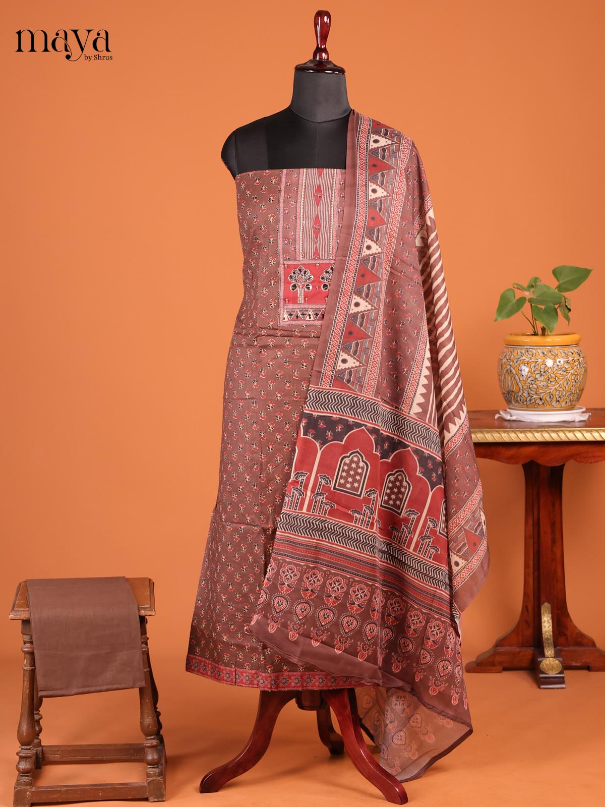 Brown - Cotton salwar