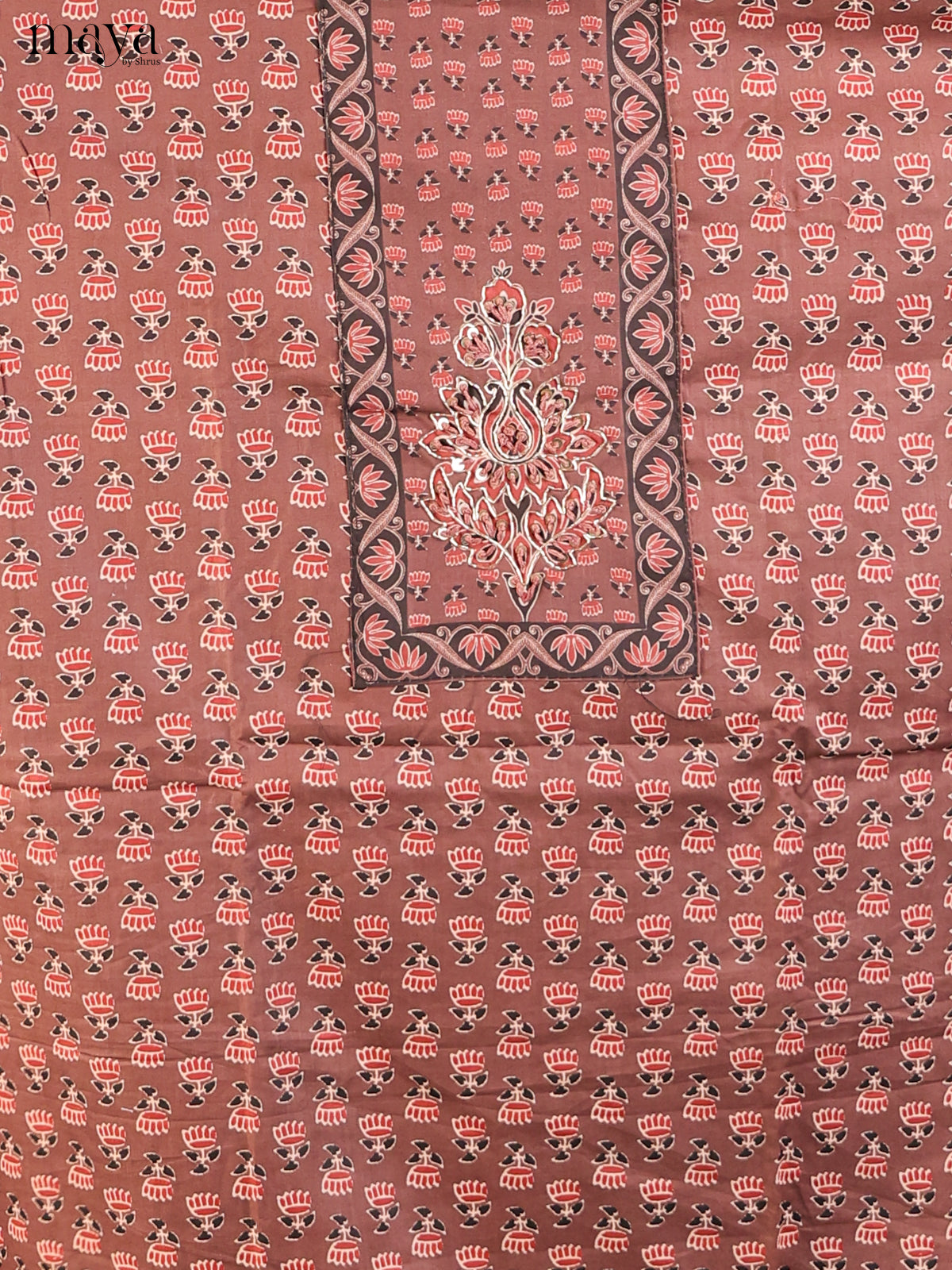 Brown & Red - Cotton salwar