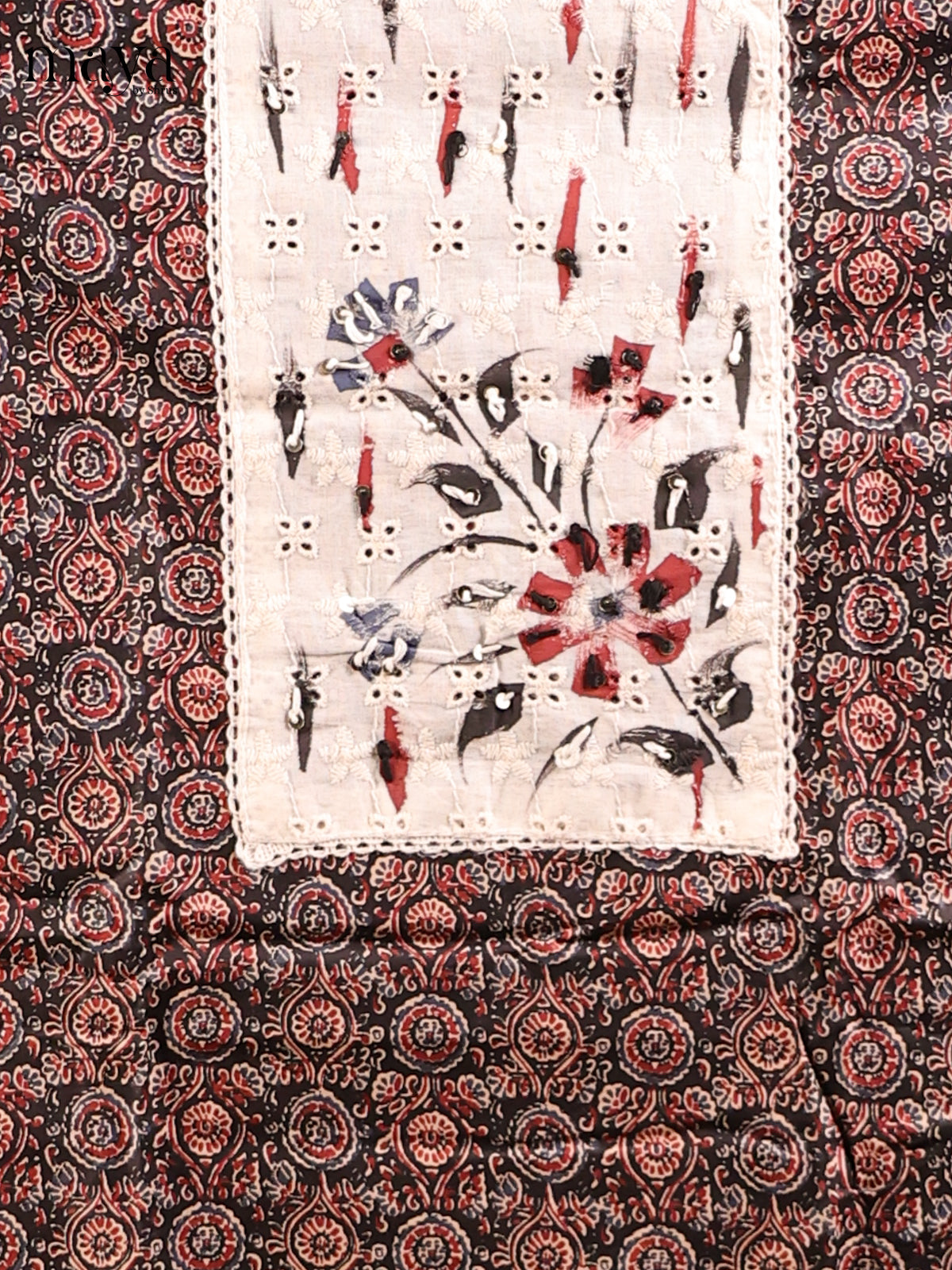 Black with Cream - MDD21015 - Cotton salwar