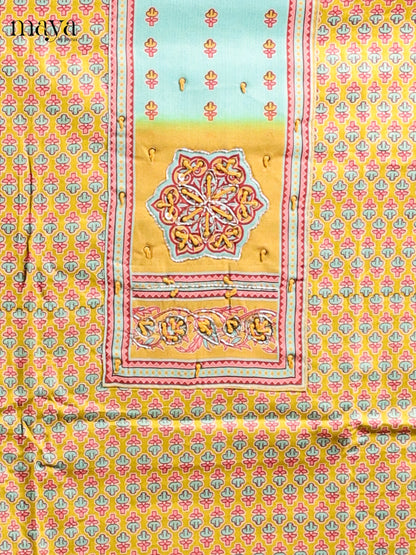 Yellow & Teal - MDD21016 - Cotton salwar