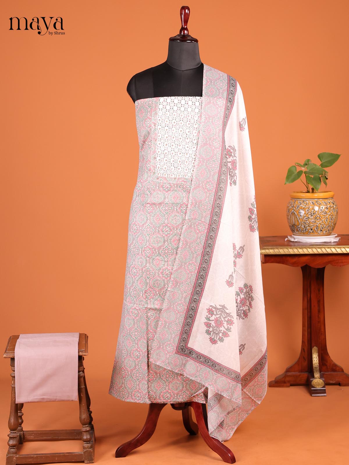 Pink & Grey - MDD21023 - Cotton salwar