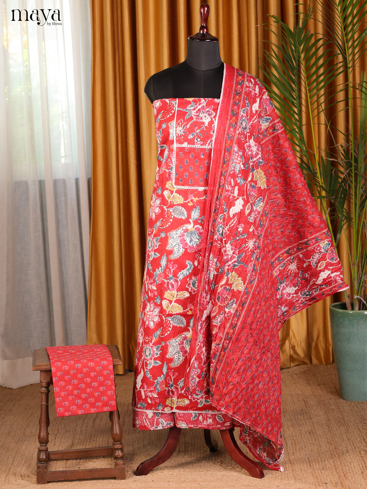 Red - Cotton salwar