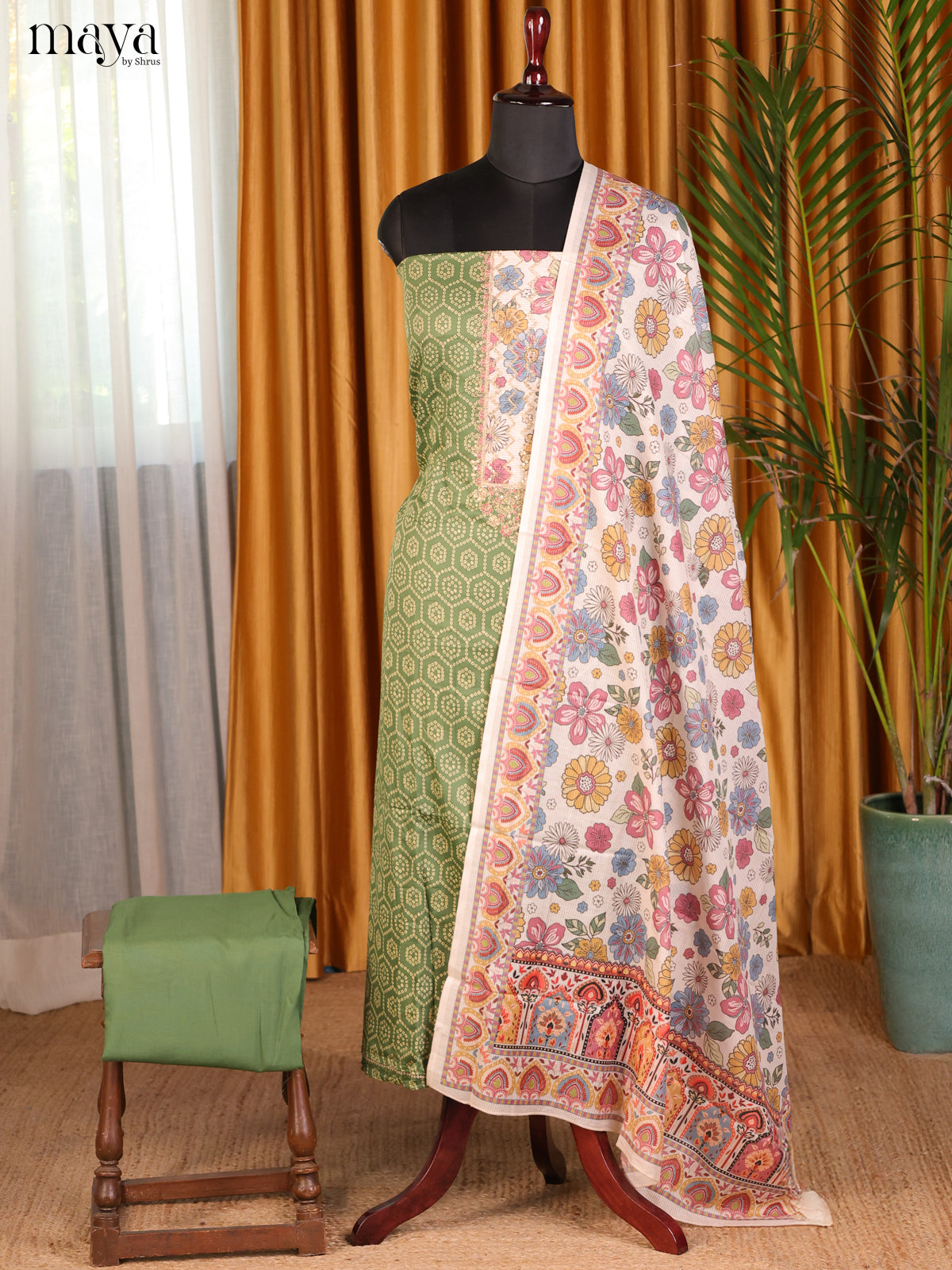 Green & Cream - Cotton salwar