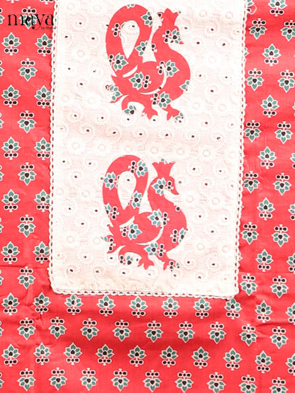 Red &  Cream -MDD21044 - Cotton salwar