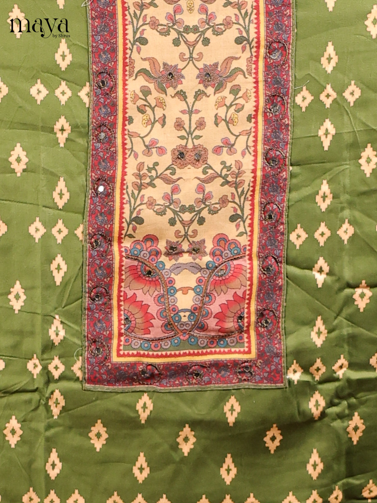 Green & Cream - MDD21046 - Cotton salwar