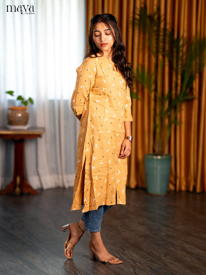Sandal Printed Rayon A - Line Kurti
