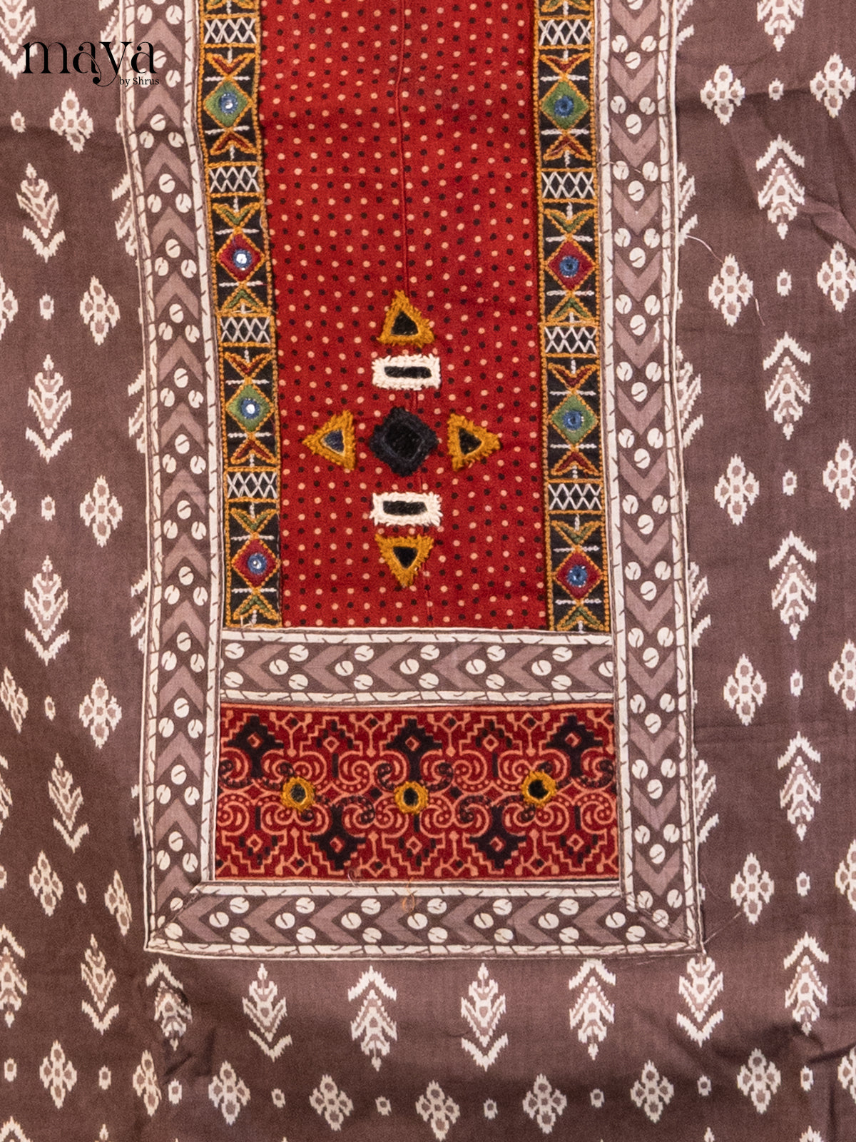 Brown & Red  - Cotton salwar