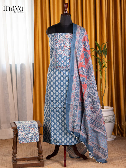 Blue & White- Cotton salwar