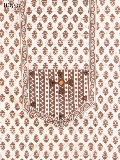 Cream & Grey- Cotton salwar