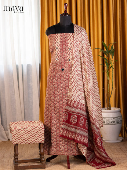 Maroon & Cream - Cotton salwar