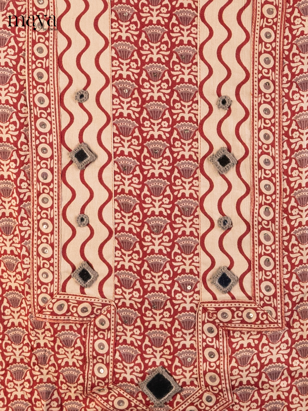 Maroon & Cream - Cotton salwar
