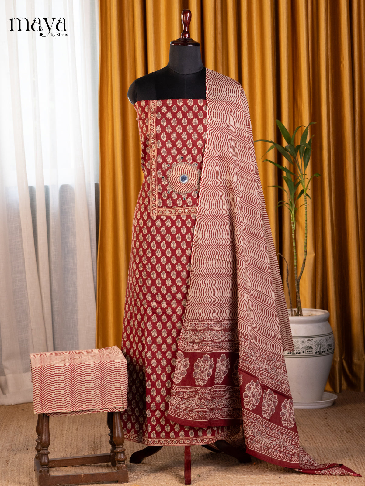 Maroon - Cotton salwar